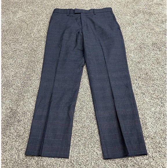 Banana Republic Men’s Dress Pants Slim Stretch Fit 31x30 Pockets Blue Plaid Q4